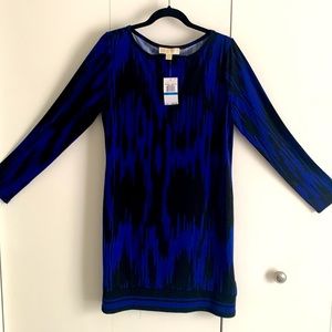 Micheal Kors Dark Azurite Long Sleeve Dress